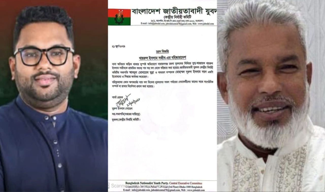যুবদল থেকে বহিষ্কার করা হলো এমপি মান্নানপুত্র সজীবকে